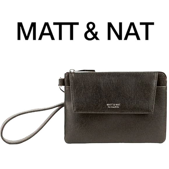 Matt & Nat Handbags - Matt & Nat Brown Vegan Leather Wristlet Wallet